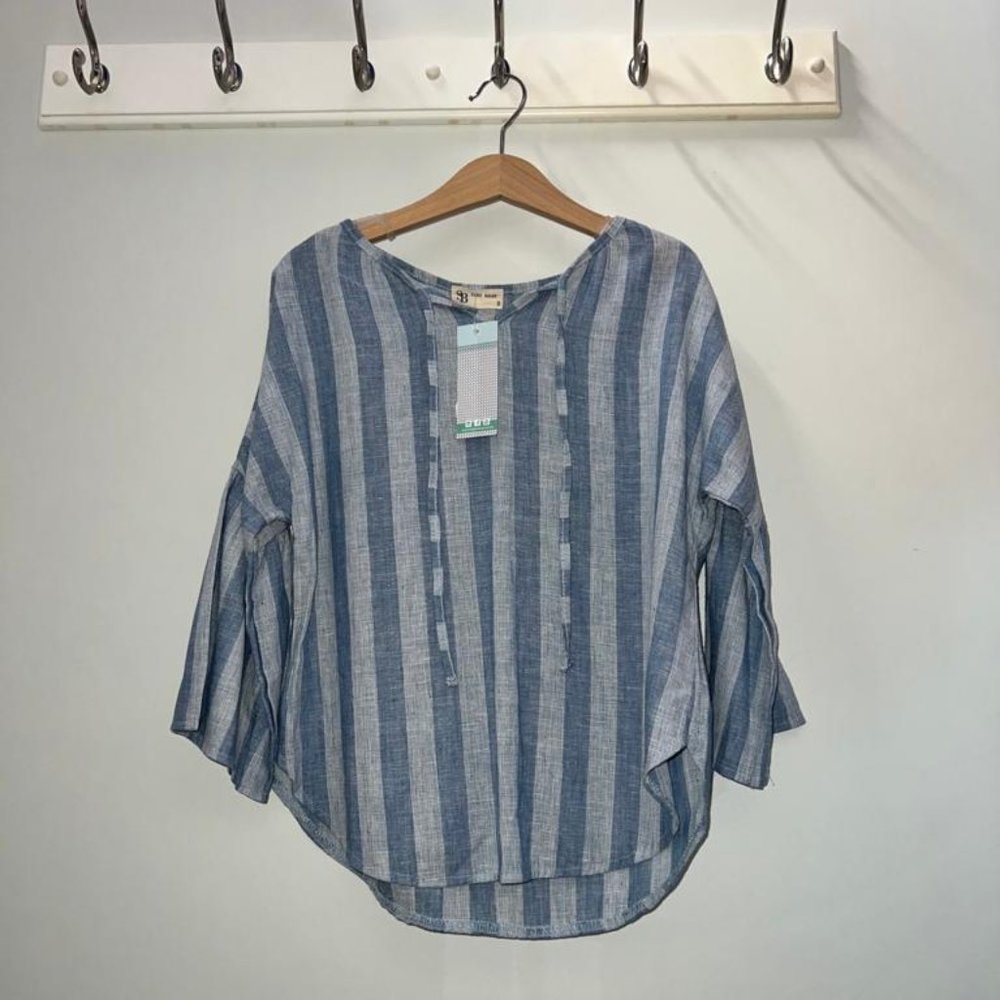 Sabz Grey Striped Kids Top